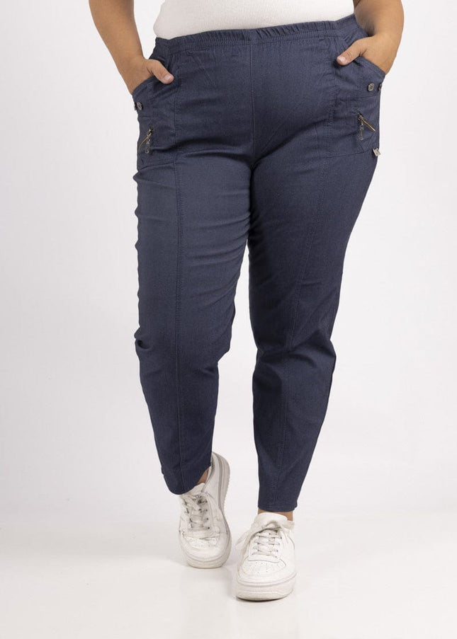 plus size Cherry Berry bukse med mye stretch, glidelås og to pynteknapper oppe Dongeri i store storrelser