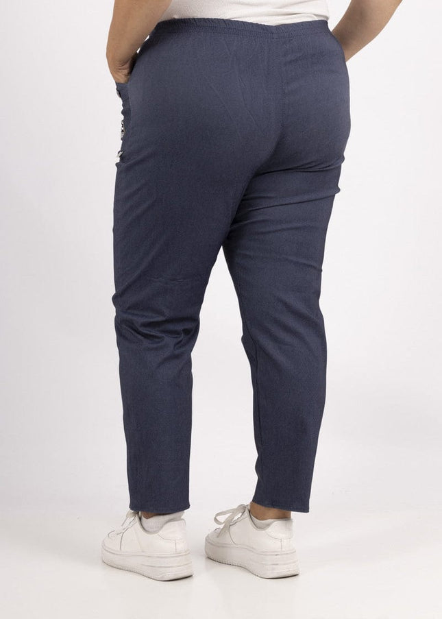 plus size Cherry Berry bukse med mye stretch, glidelås og to pynteknapper oppe Dongeri i store storrelser