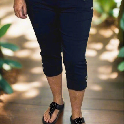 plus size Cherry Berry capri marine i store storrelser