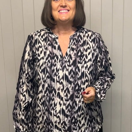 plus size Ciso bluse mønstret i store storrelser