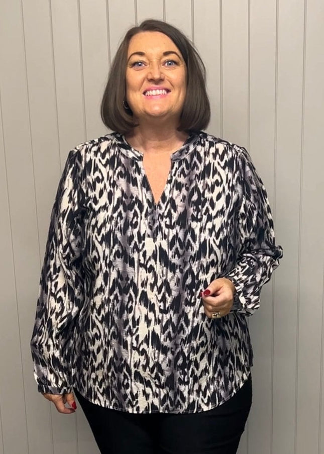 plus size Ciso bluse mønstret i store storrelser