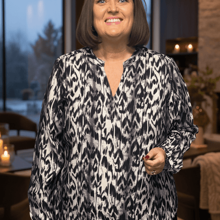 plus size Ciso bluse mønstret i store storrelser