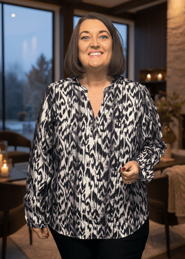 plus size Ciso bluse mønstret i store storrelser