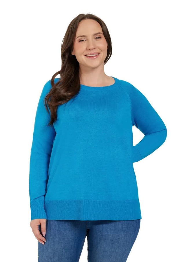 plus size Ciso genser rund hals blå i store storrelser