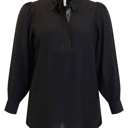 plus size Ciso lang skjorte Sort i store storrelser