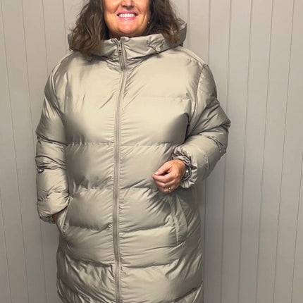 plus size Ciso lang vinter jakke Beige i store storrelser