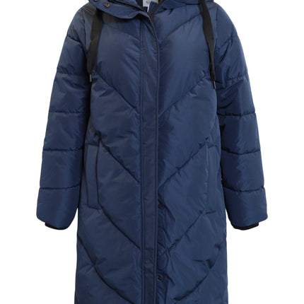 plus size Ciso lang vinterjakke Blå i store storrelser