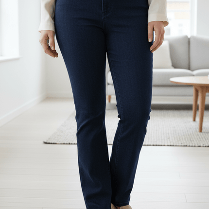 plus size Ciso Selma jeans bootcut blå i store storrelser