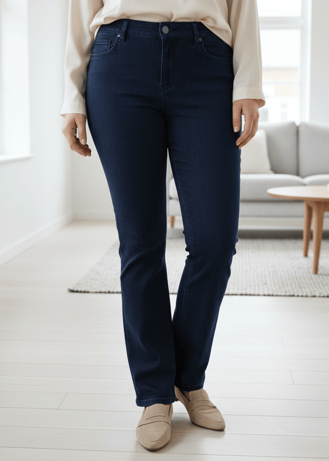 plus size Ciso Selma jeans bootcut blå i store storrelser