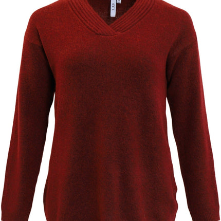 plus size Ciso strikket genser Vinrød i store storrelser