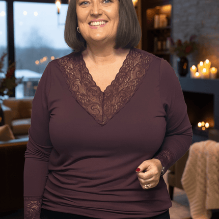 plus size Ciso topp med blonde Brun i store storrelser