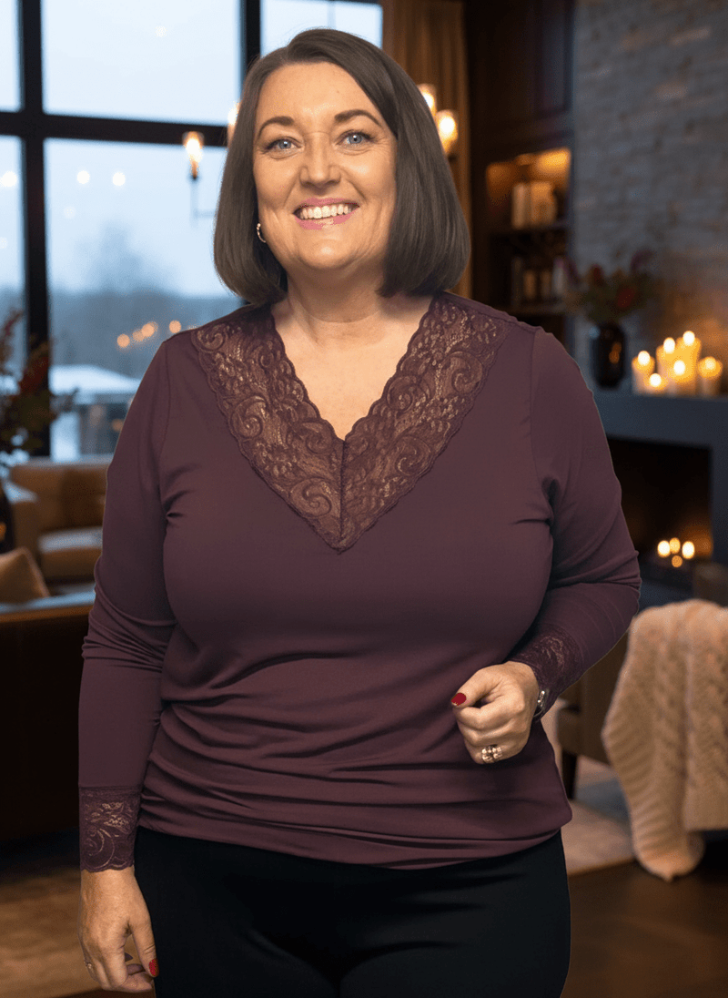 plus size Ciso topp med blonde Brun i store storrelser