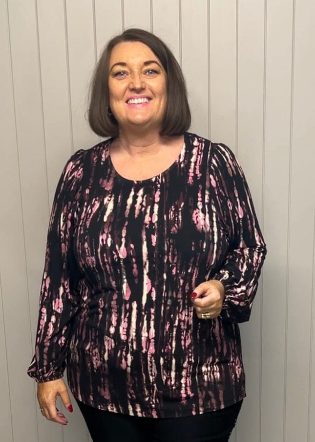 plus size Ciso topp rosamønstret i store storrelser