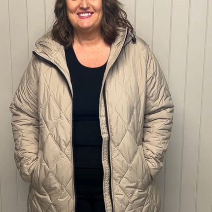 plus size Ciso ytterjakke Beige i store storrelser