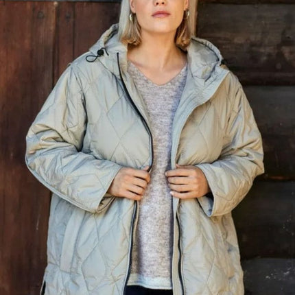 plus size Ciso ytterjakke lys sand i store storrelser