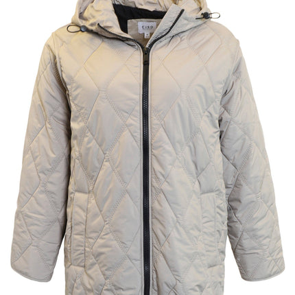 plus size Ciso ytterjakke lys sand i store storrelser