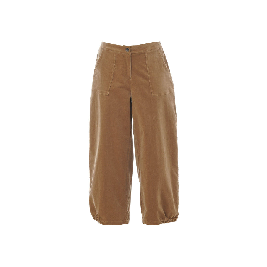 plus size Clara Baggy Pants Kord camel i store storrelser