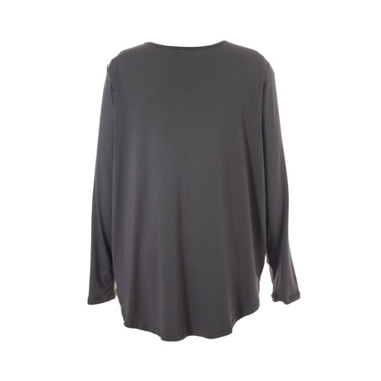 plus size Gitte topp med lange ermer Grå i store storrelser
