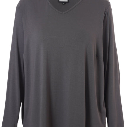 plus size Gitte topp med lange ermer Grå i store storrelser