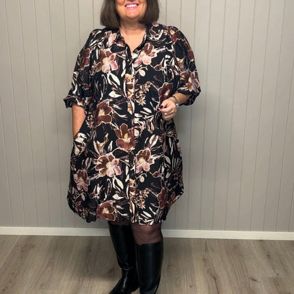 plus size Gozzip Agnete Tunika mønstret i store storrelser