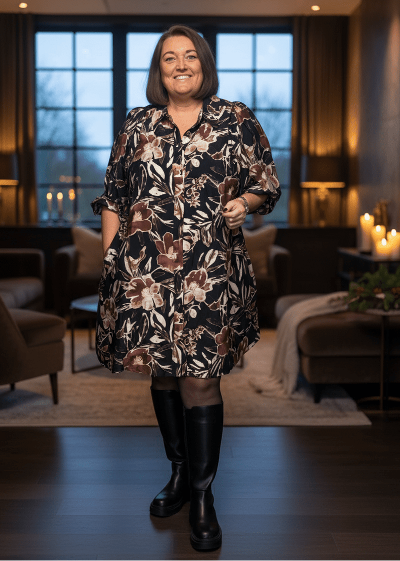 plus size Gozzip Agnete Tunika mønstret i store storrelser