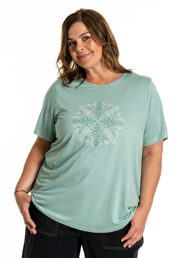 plus size Gozzip Birka T-shirt lys grønn i store storrelser