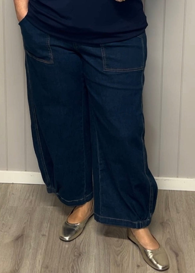 plus size Gozzip Clara baggy pants Denim i store storrelser