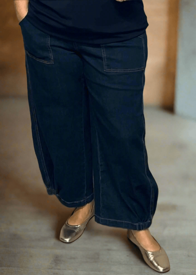 plus size Gozzip Clara baggy pants Denim i store storrelser