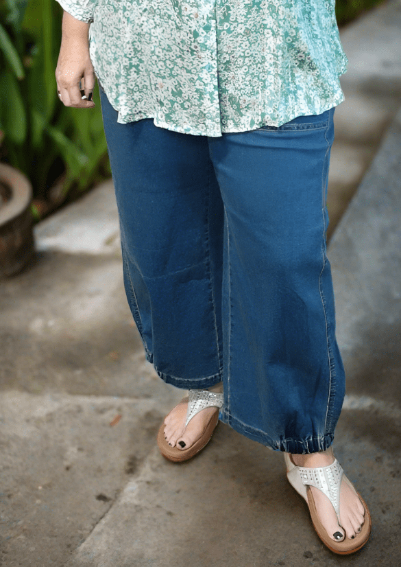 plus size Gozzip Clara baggy pants Denim i store storrelser