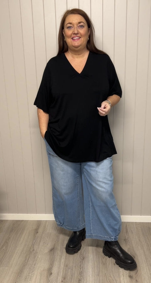 plus size Gozzip Clara baggy pants Lys Denim i store storrelser