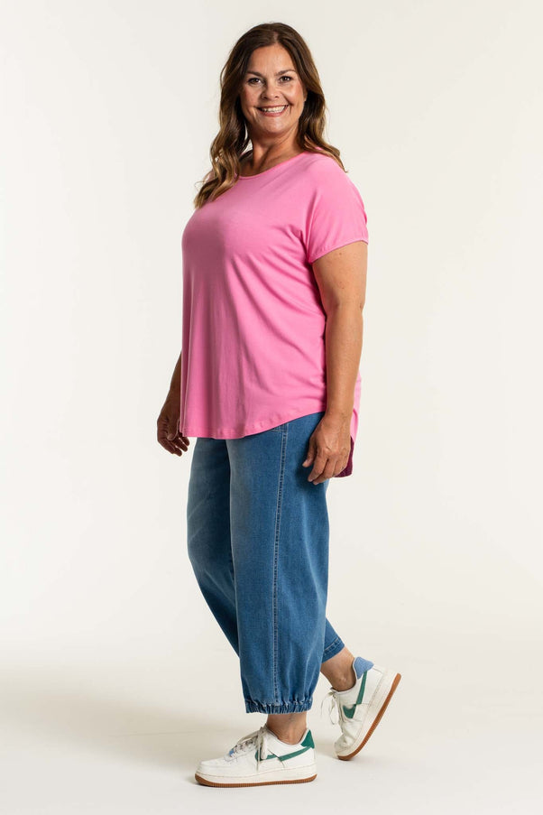 plus size Gozzip Clara baggy pants Lys Denim i store storrelser