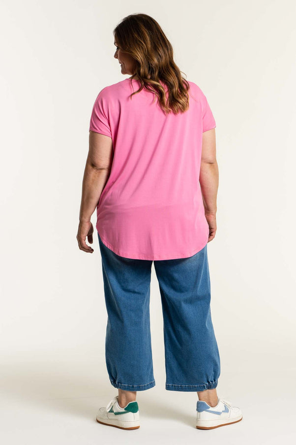 plus size Gozzip Clara baggy pants Lys Denim i store storrelser