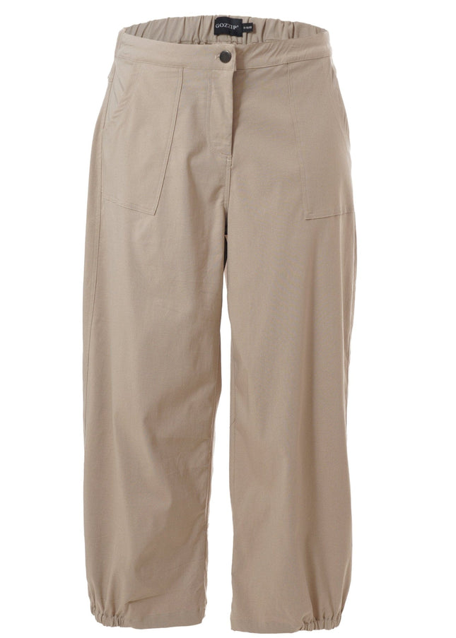 plus size Gozzip Clara baggy pants Sand i store storrelser