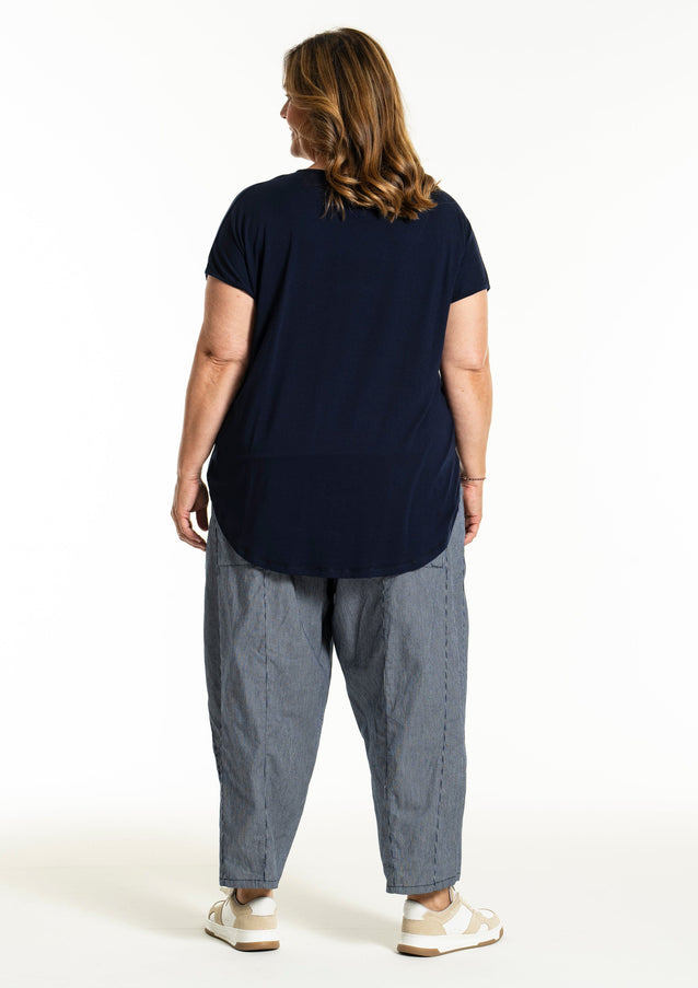 plus size Gozzip Gitte T-shirt med print marine i store storrelser