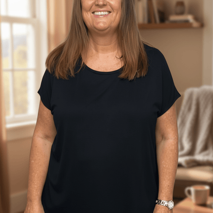 plus size Gozzip Gitte T-shirt Sort i store storrelser