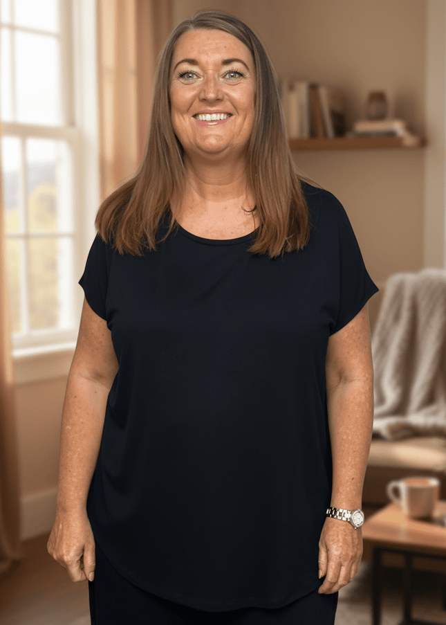 plus size Gozzip Gitte T-shirt Sort i store storrelser