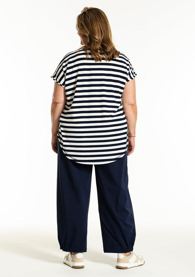 plus size Gozzip Gitte T-shirt striper Marine i store storrelser