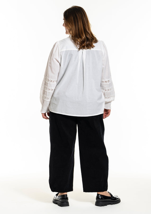 plus size Gozzip Helin skjorte off-white i store storrelser