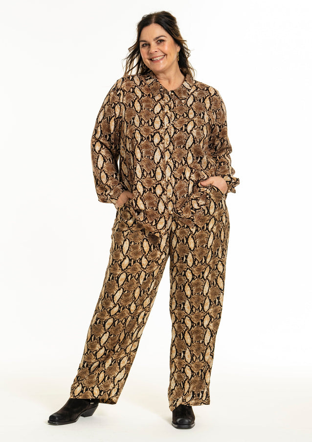 plus size Gozzip Karina skjorte snakeprint i store storrelser