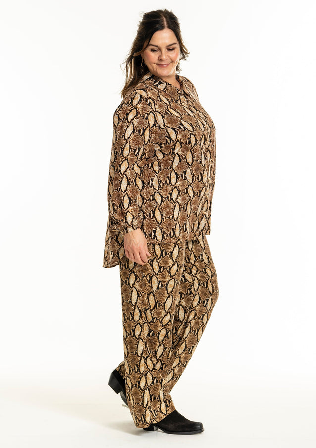 plus size Gozzip Karina skjorte snakeprint i store storrelser