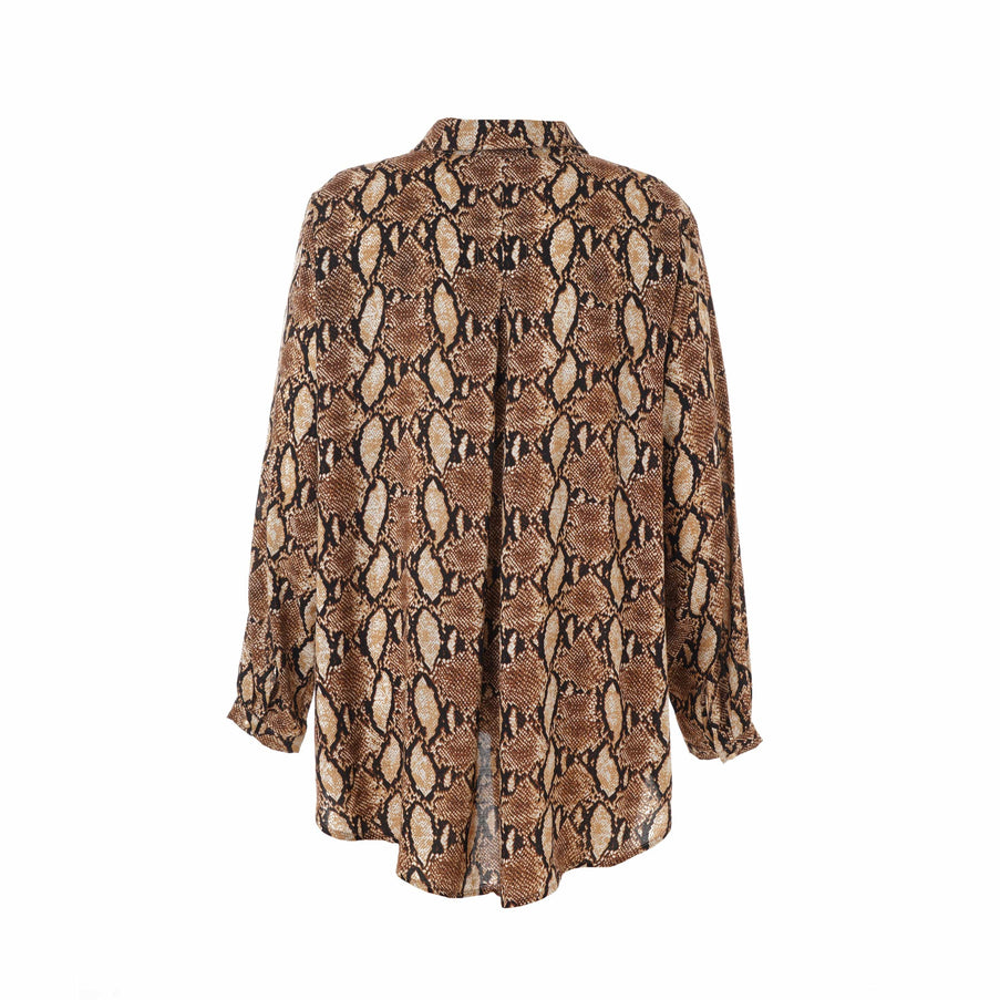 plus size Gozzip Karina skjorte snakeprint i store storrelser