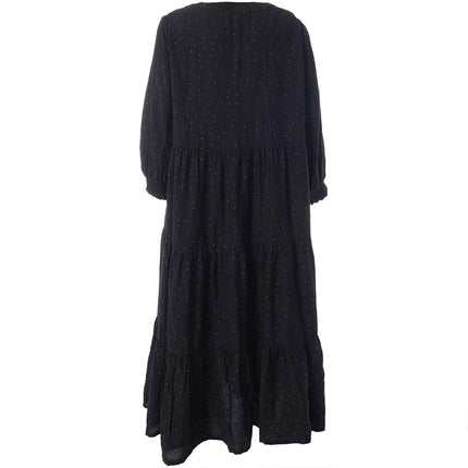 plus size Gozzip Nanna kjole Sort og Gull i store storrelser