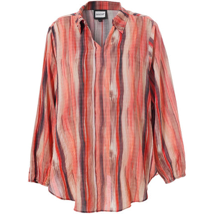 plus size Gozzip Sophia skjorte rødstriper i store storrelser