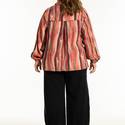 plus size Gozzip Sophia skjorte rødstriper i store storrelser