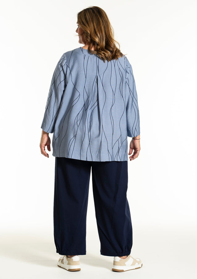 plus size Gozzip Svanhildr bluse blå i store storrelser