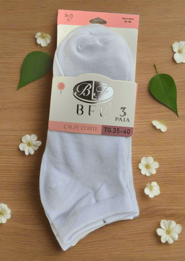 plus size Jessy Lia 3-pack ankelsockker sokker Hvite i store storrelser G79-2-white