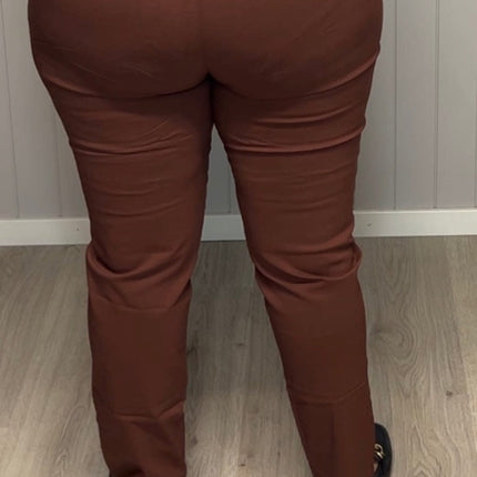 plus size JST vinterbukse med fòr – Brun (8876) i store storrelser