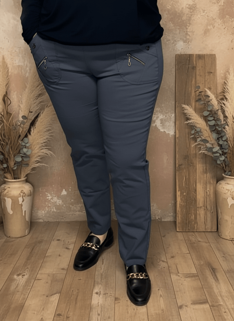 plus size JST vinterbukse med fòr – Grå (8876) i store storrelser