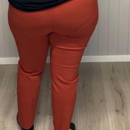 plus size JST vinterbukse med fòr – Rust (8876) i store storrelser