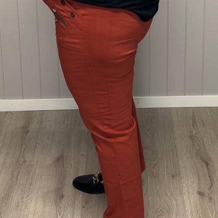 plus size JST vinterbukse med fòr – Rust (8876) i store storrelser